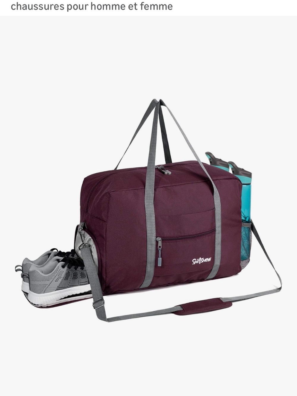 Lightweight gym duffel bag for men and women